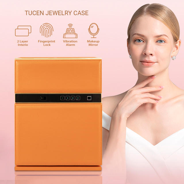  Digital Lock Watch Winder Security Jewelry Safe Box with Mirror Portablefor Rings