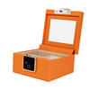 Custom Leather Jewelry Storage steel Case Organizer small Fingerprint Jewelry Safe Box for Women