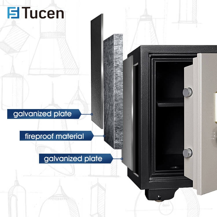Tucen  FP0300M Series Safety Box Fireproof Cabinet Rated Electronic Resistent Fire Proof Booil Safe 60 Minutes Fire Protection
