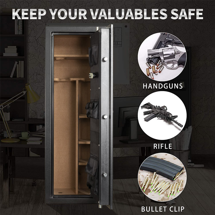 Tucen FA140YL Fireproof Cabinet Gun Safes for 12 Rifles